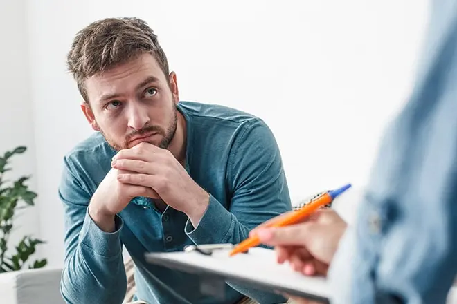 patient in a doctor's office setting receiving fentanyl addiction treatment